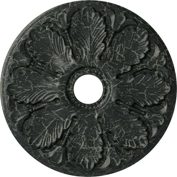 Ekena Millwork Milan Ceiling Medallion (Canopies up to 4 5/8"), 24 1/2"OD x 3 1/2"ID x 1"P, Painted Turtle Crackle CM24MIPTC - main